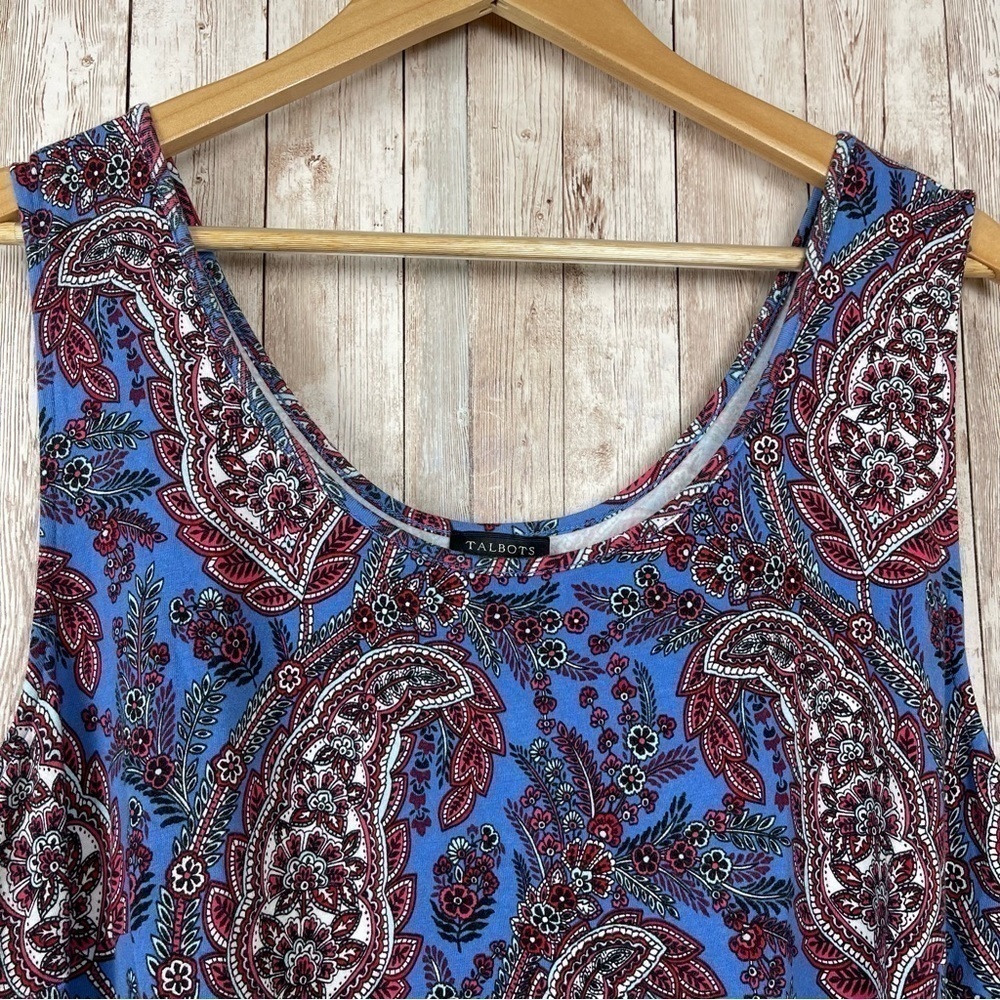 Talbots Paisley Print Tiered Midi Sleeveless Dress Size XL Women - Picture 4 of 11